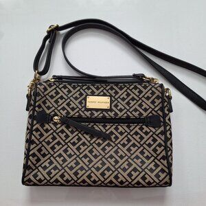 Tommy Hilfiger Black and Gold Crossbody Bag